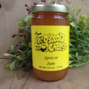 Apricot Jam, Osceola Cheese jam jar on a table
