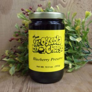 Blueberry Preserve, Osceola Cheese preserve jar on a table