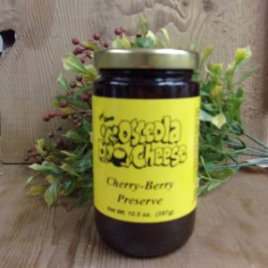 Cherry Berry Preserve, Osceola Cheese preserve jar on a table