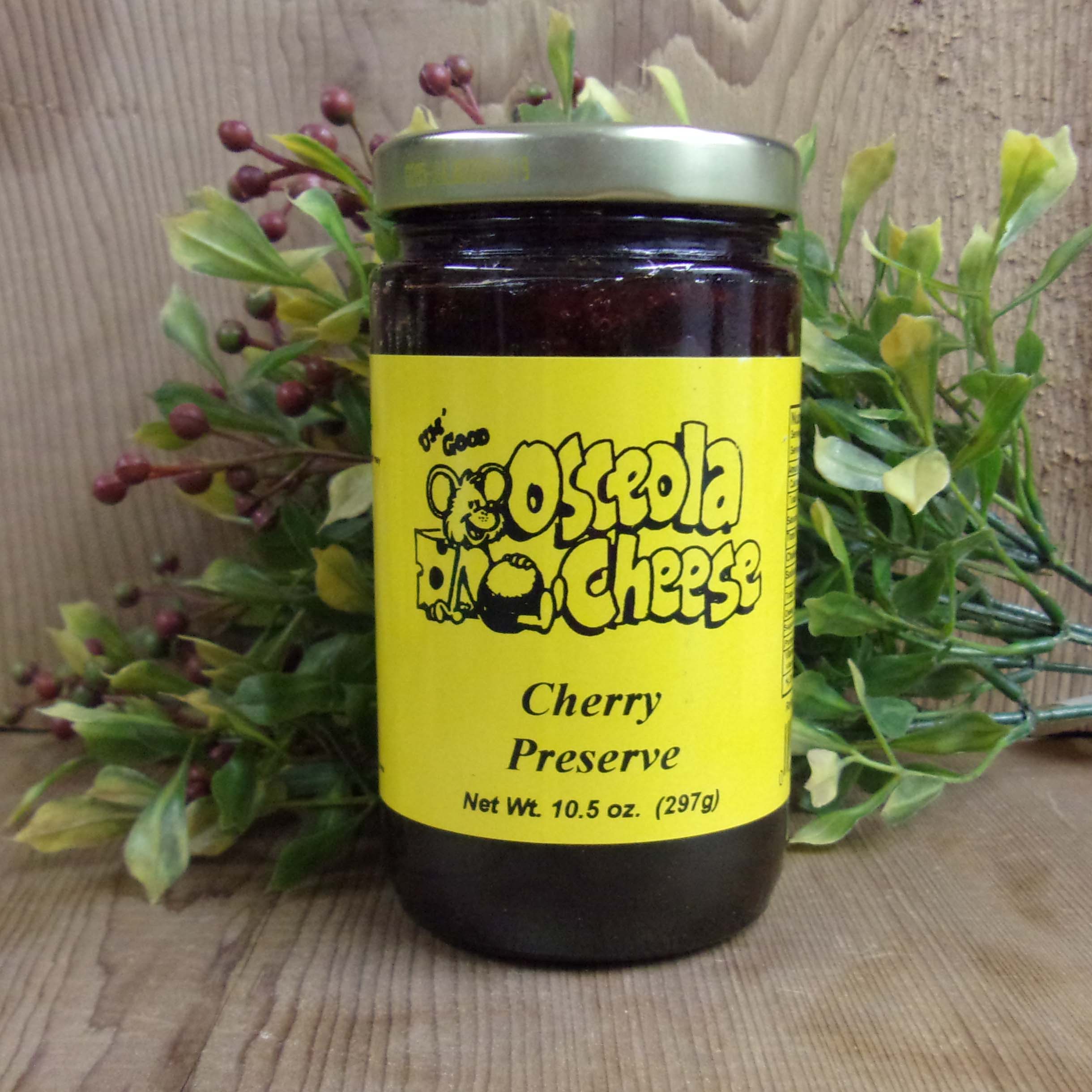 Cherry Preserve, Osceola Cheese preserve jar on a table