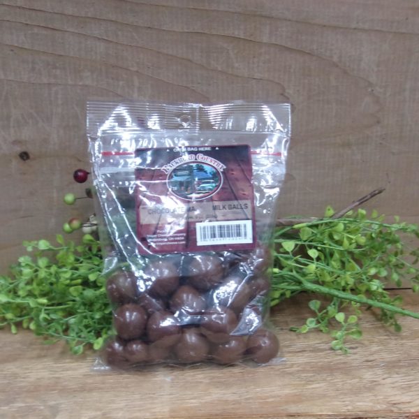 Chocolate Malted Milk Balls, Backroad Country chocolate malt balls in a bag on a table