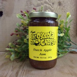 Dutch Apple Jam, Osceola Cheese jam jar on a table