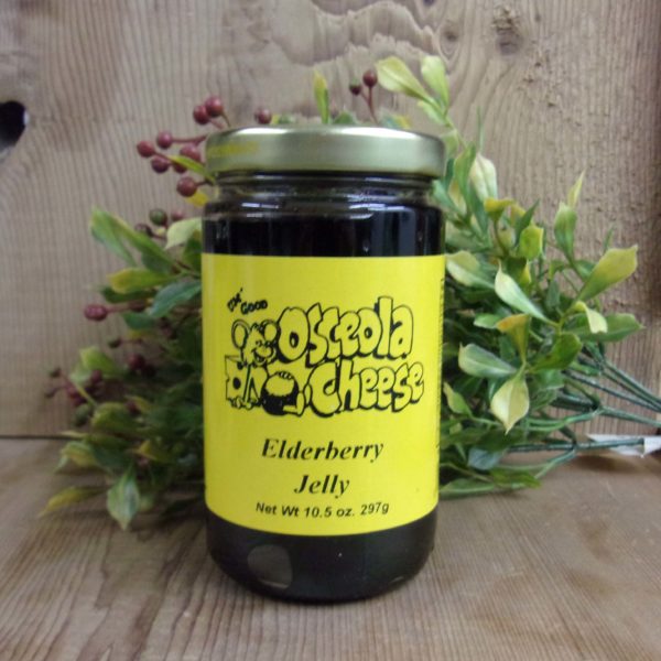 Elderberry Jelly, Osceola Cheese jelly jar on a table