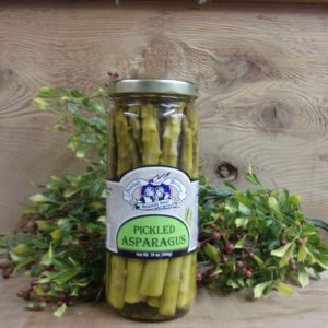 Pickled Asparagus, Amish Wedding asparagus jar on a table