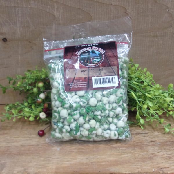 Wasabi Peas, Backroad Country bag on a table