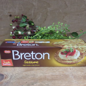 Dare Breton Sesame Crackers box on a table