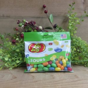 Sours Jelly Beans, Jelly Belly bag on a table