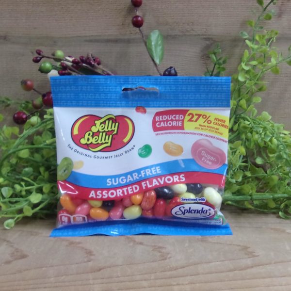 Sugar Free Jelly Beans Assorted Flavors, Jelly Belly bag on a table