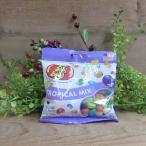 Tropical Mix Jelly Beans, Jelly Belly bag on a table