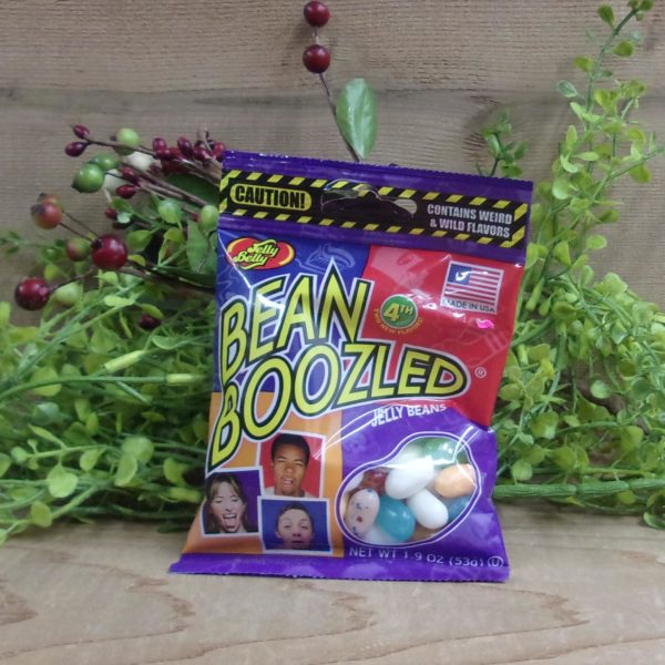 Bean Boozled Jelly Beans, Jelly Belly bag on a table