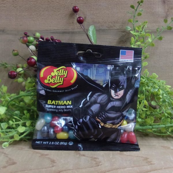 Batman Jelly Beans, Jelly Belly bag on a table