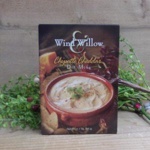 Chipotle Cheddar Dip Mix, Wind and Willow dip mix box on a table