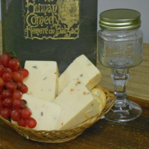 Sweet and Spicy cheese blocks in a bowl on a table