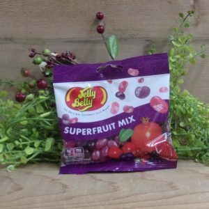 Superfruit Mix, Jelly Belly bag on a table