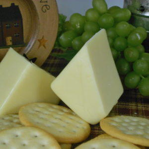 Mozzarella cheese blocks on a table