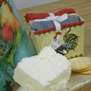 Feta cheese block on a table