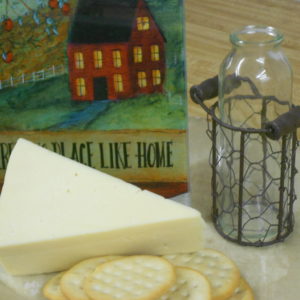 Romano cheese block on a table