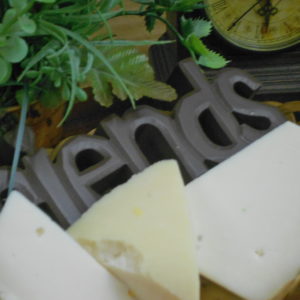 Gouda Goat Cheese blocks on a table