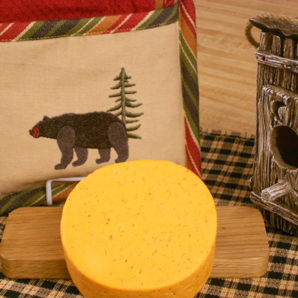 Buffalo Colby cheese block on a table